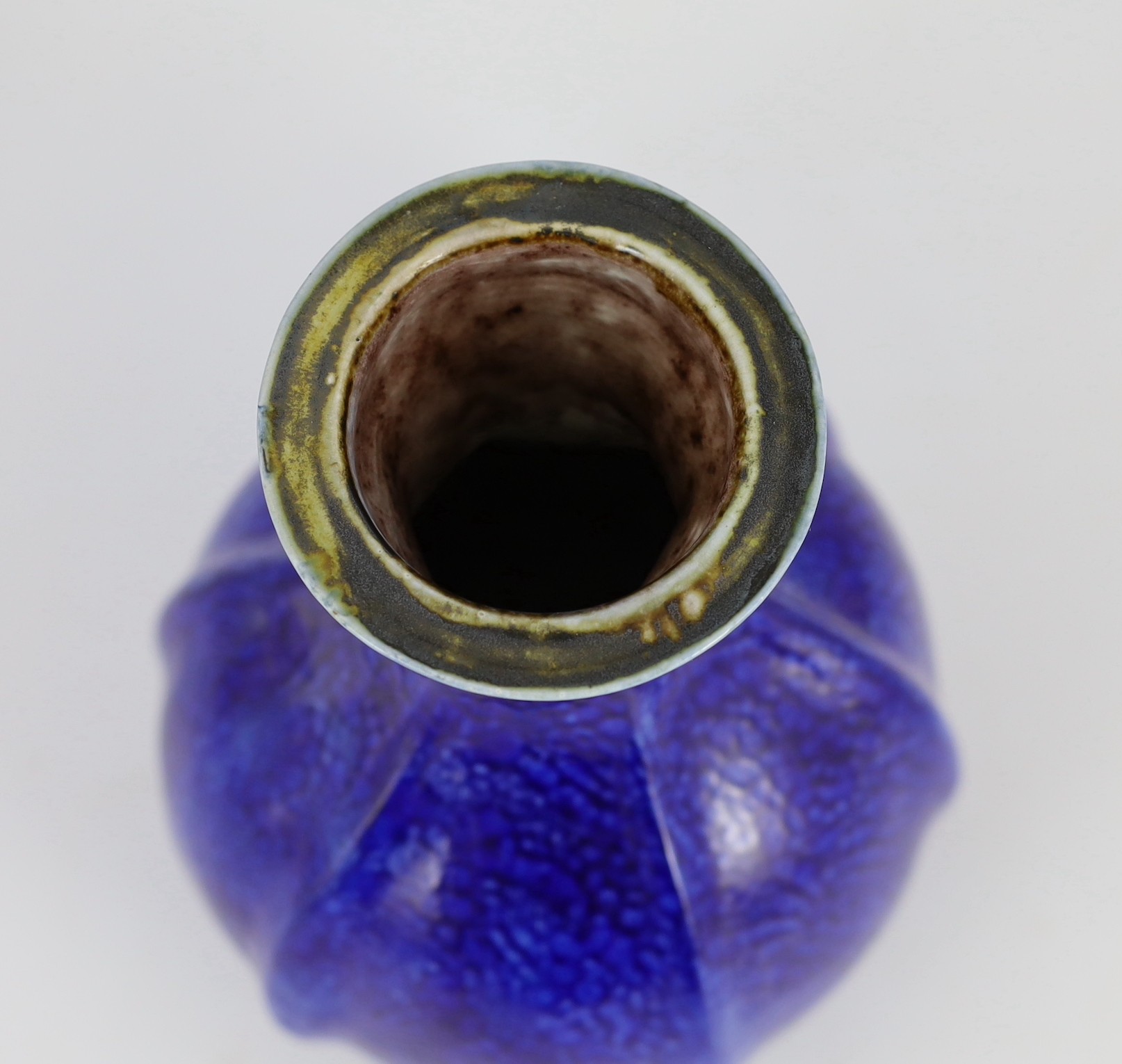 A Martin Brothers cobalt blue glazed vase, early 20th century, 24.5cm high